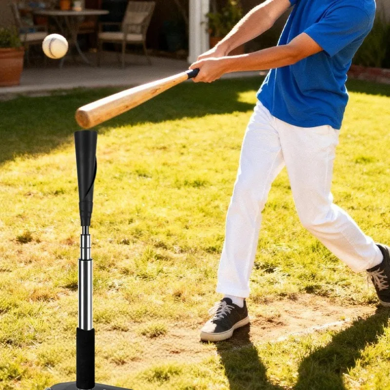 Baseballs T-shaped Stainless Steel Metal Plastic Baseball Training and Hitting Practice Device Height Adjustment