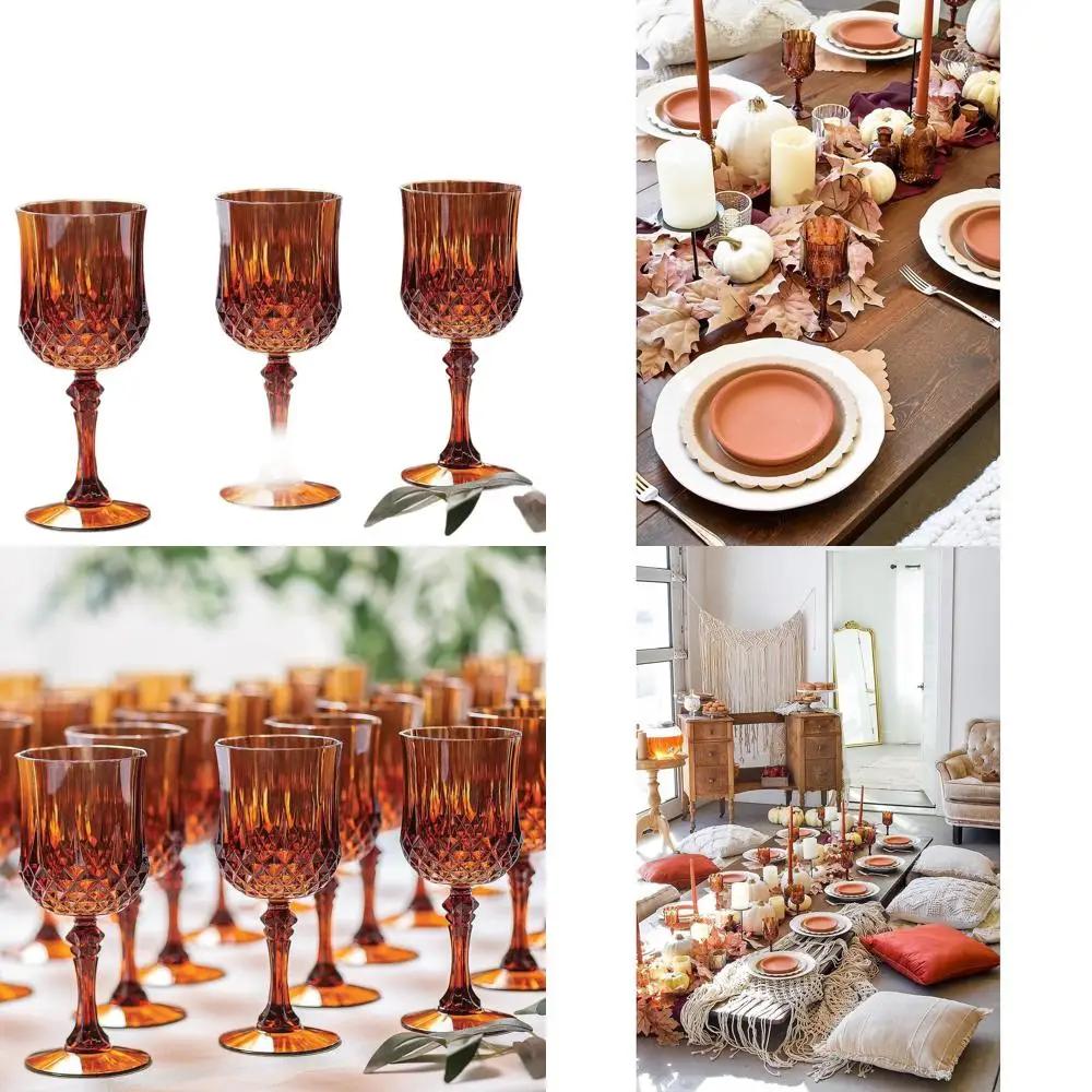 

Набор из 48 пластиковых бокалов для вина янтарного цвета — идеально подходят для Дня благодарения, свадеб, вечеринок и мероприятий в стиле бохо.