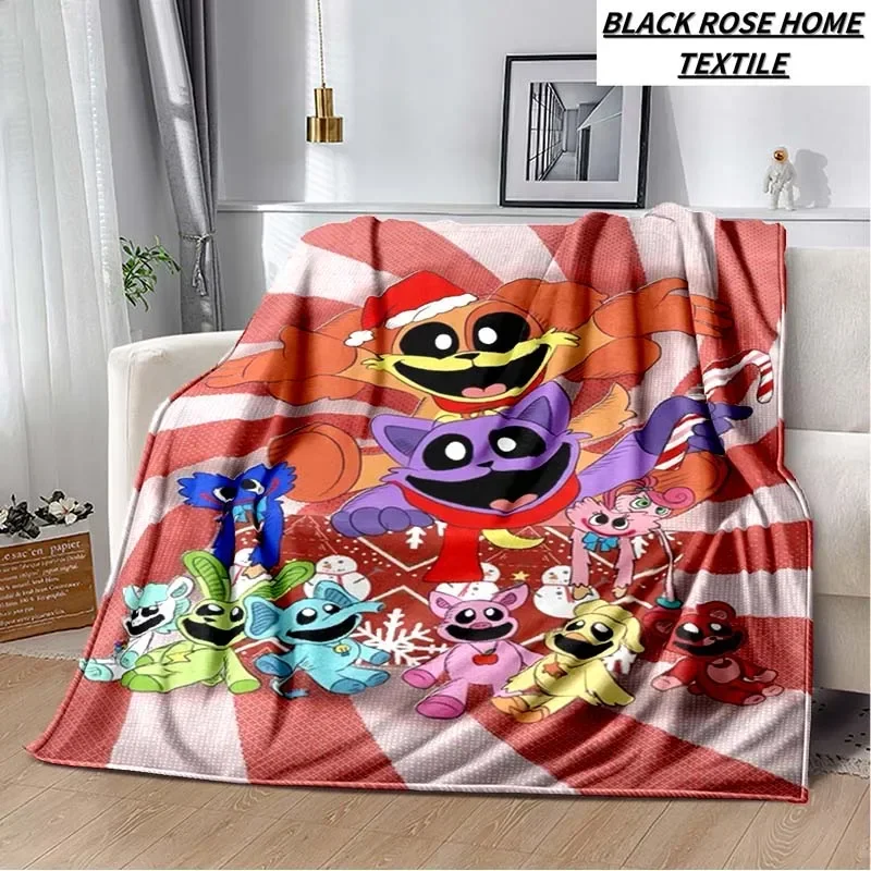 Fashion Art Print Cartoon Anime S-smiling critters Blanket Outdoor Car Travel Portable Camping Warm Cover Blanket Birthday Gift