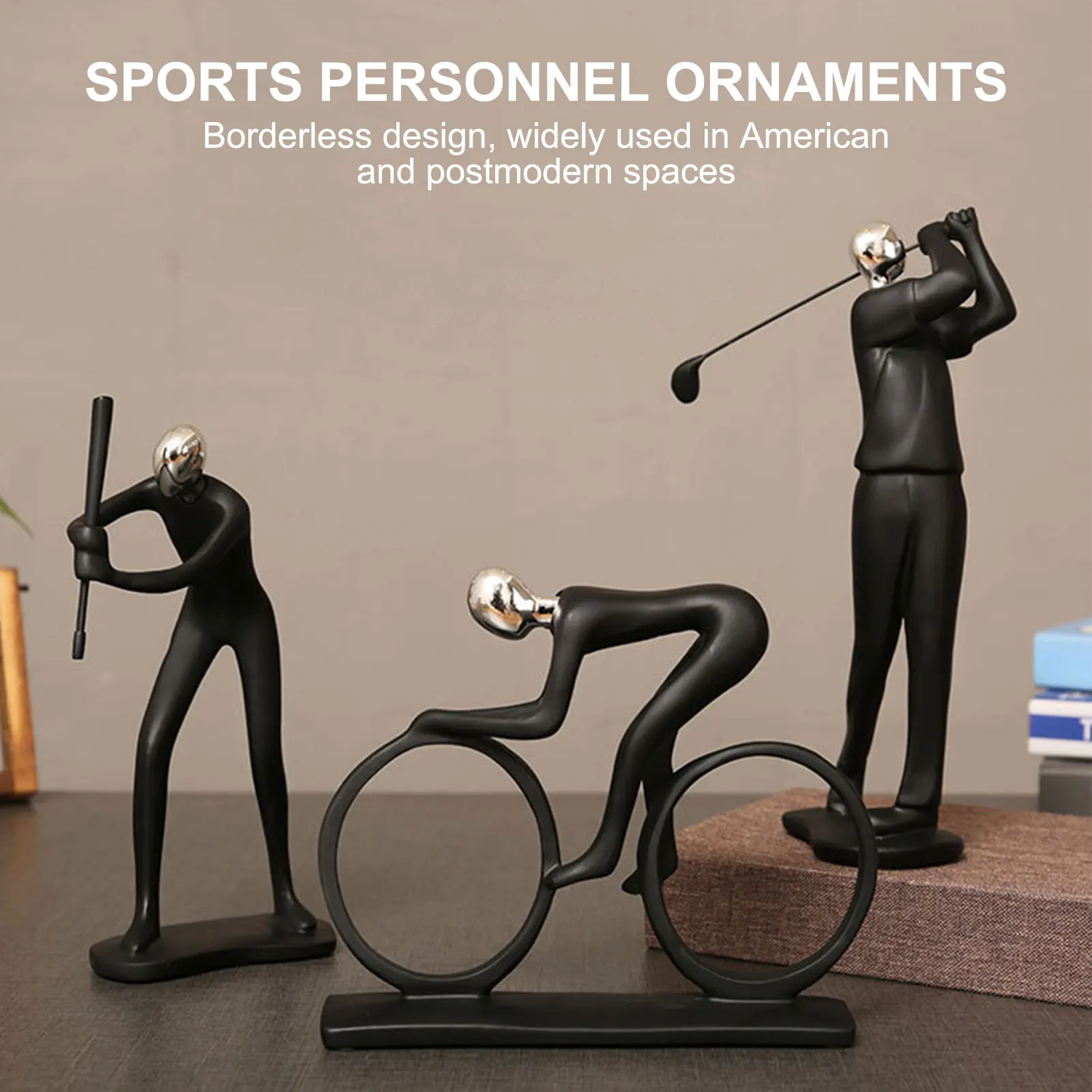 Soccer Table Tennis Golf Player Statue Abstract Figure Sculpture For Nordic Resin Athlete Character Statue Tabletop Ornaments