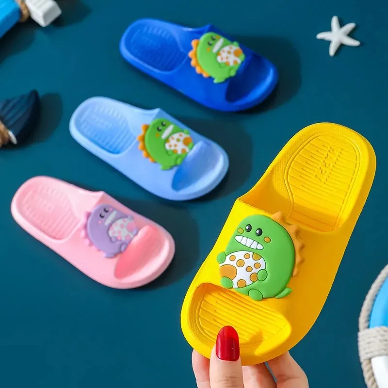 

Cartoon Dinosaur Kids Slippers for Boys Summer Beach Indoor Slippers Cute Girl Shoes Home Soft Non-Slip Cute Children Slippers