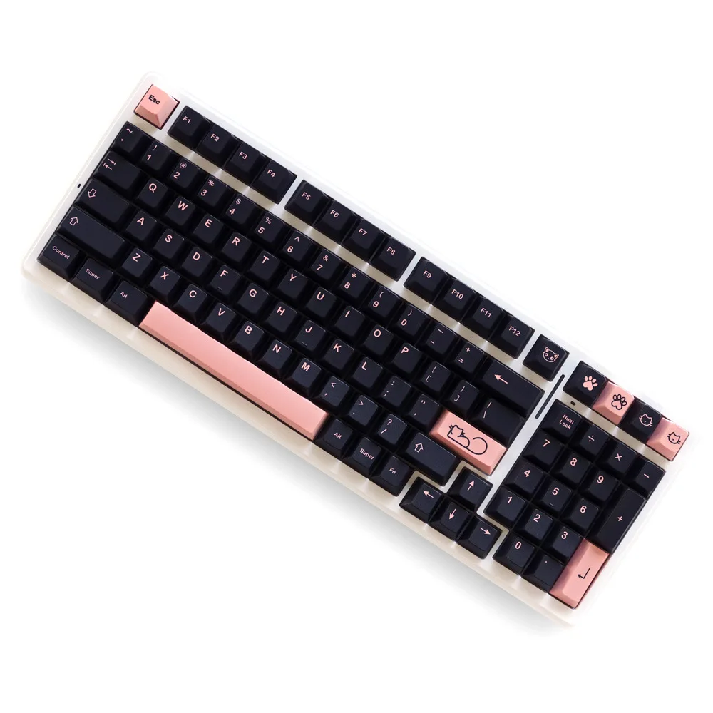 Keycap gray 129 keys full set of PBT sublimation adapted mechanical keyboard cap