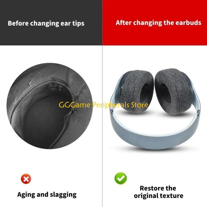 U55B Studio 2/3 무선 헤드폰 소프트 이어 쿠션 메모리 폼 헤드셋 이어 패드 이어 컵 수리 용 1 쌍 교체 용 이어 패드