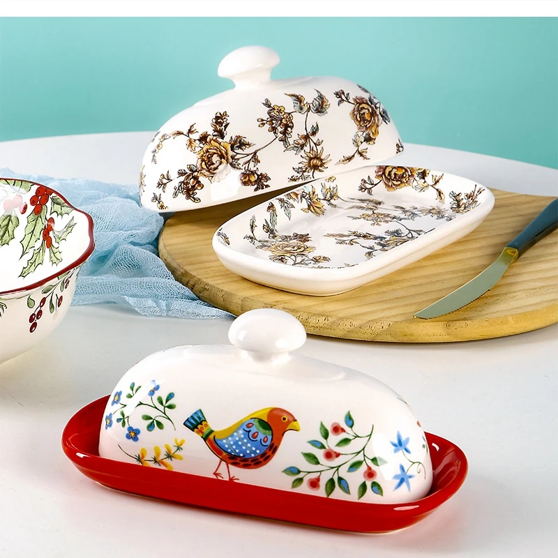 

Подглазурный цвет, овальная керамическая крышка для блюда, бытовой сырный десерт