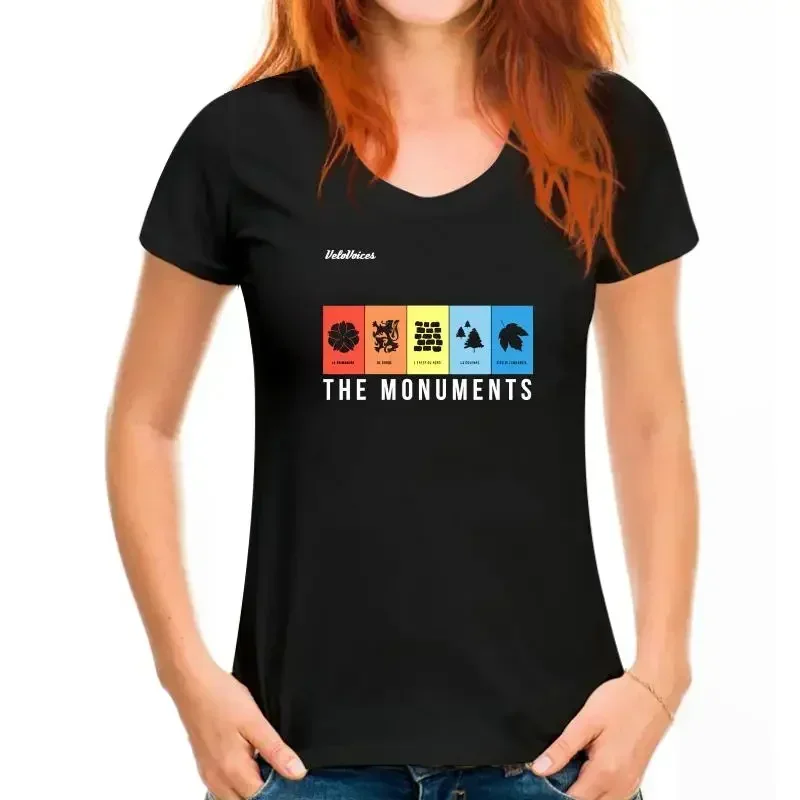 VeloVoices Monuments T Shirt Cotton Men And Women Cycling Paris Roubaix Summer Birehday Gift Party Tees