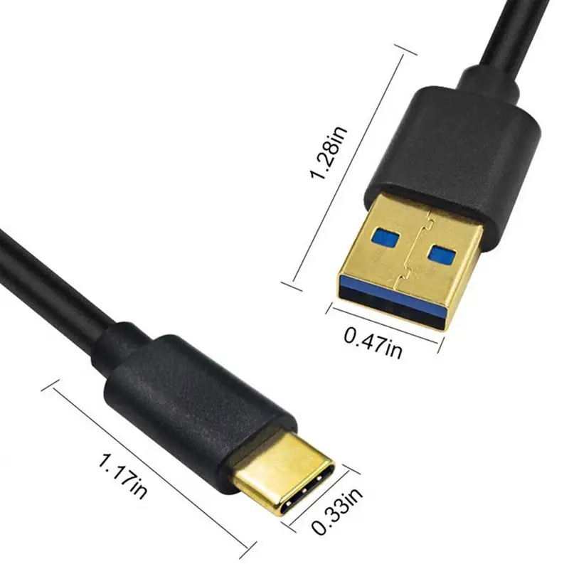 Cabo de dados USB 3.1 banhado a ouro, conversão de interface AM para tipo C, conexão masculina de tablet e telefone