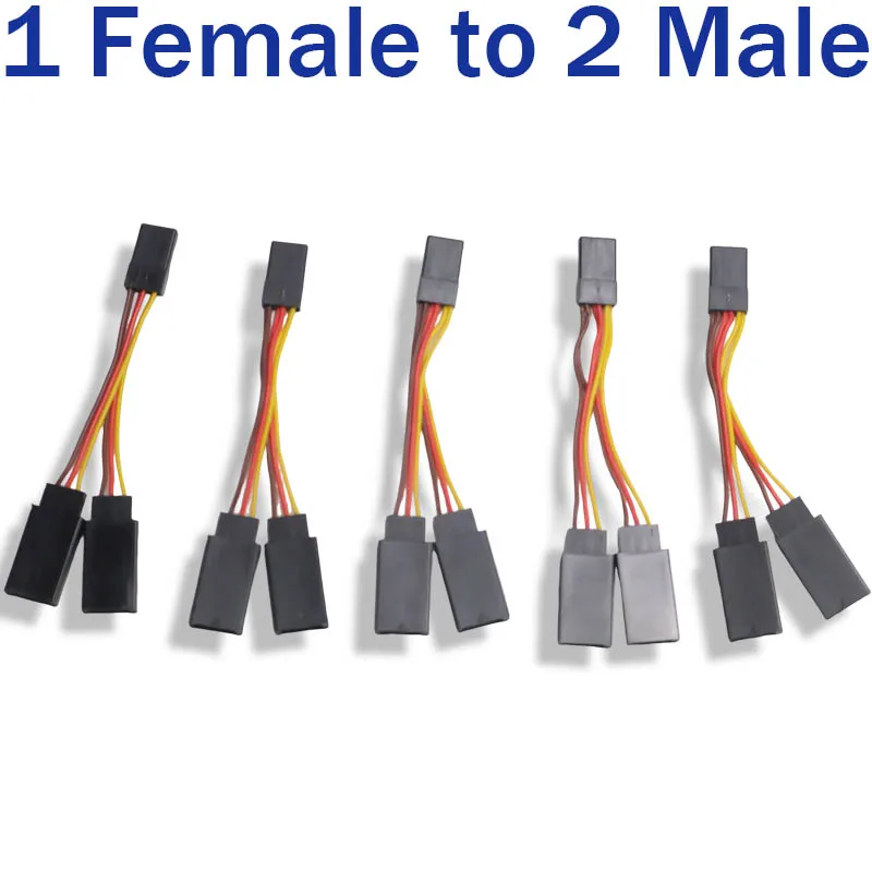 1/5/10Pcs JR Style Servo Splitter Cable for RC Model Airplane Boat1 Male to 2 Female Servo JR Y Harness Y Cable Extension Wire 
