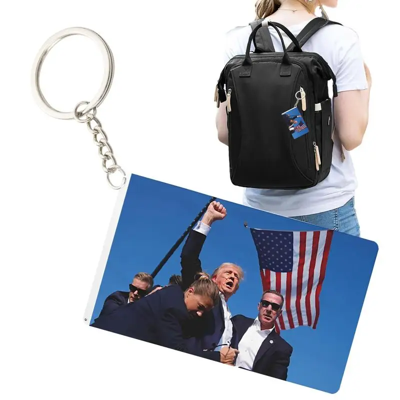 Donald Trump Cute Keyring Pendant United States Presidential Pendant Keychain Acrylic Key Presidential Election Decoration