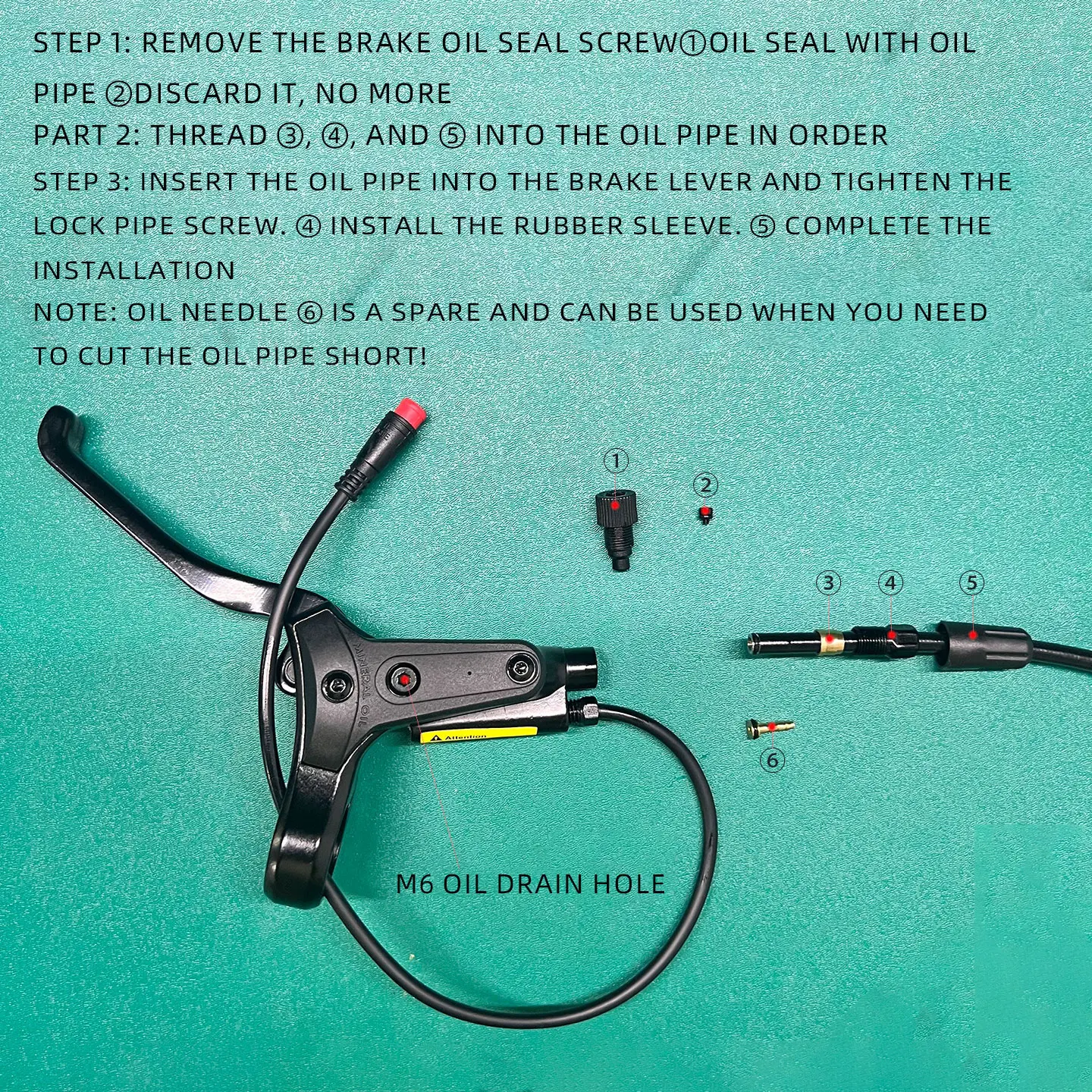 

NFOX mountain bike hydraulic disc brake kit SM2A four piston caliper electric scooter 2-pin 3-pin power-off handle accessories