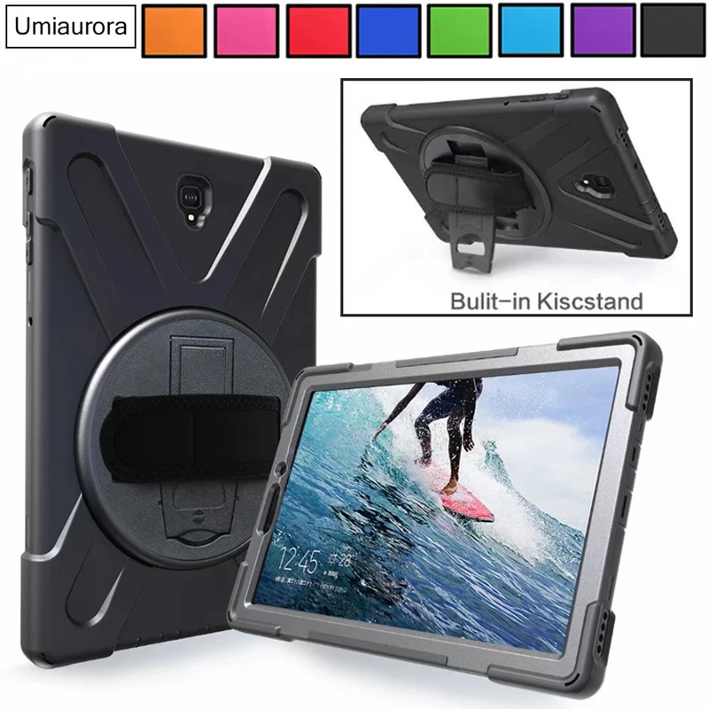 For Samsung Tab S4 10.5 inch SM-T830 SM-T835 Heavy Duty Rugged Tablet Case Hand Strap Stand Shockproof PC Cover Protective Funda