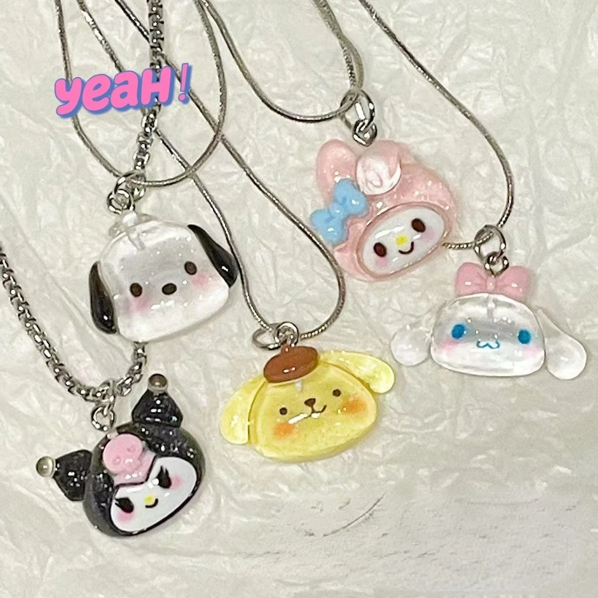 

Wholesale New Sanrio Fine Flash Necklace Cute Pacha Dog Couples Send Friends Students Clavicle Chains Best Friends Gifts