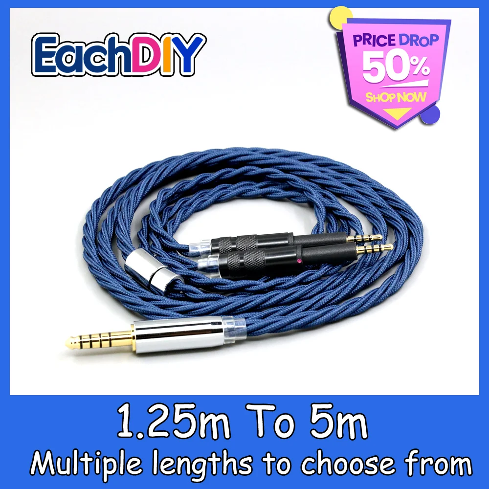 

99% Pure Silver Alloy Full Sleeved Earphone Cable For DROP + Grell OAE1 OAE2 Headphone LN009031