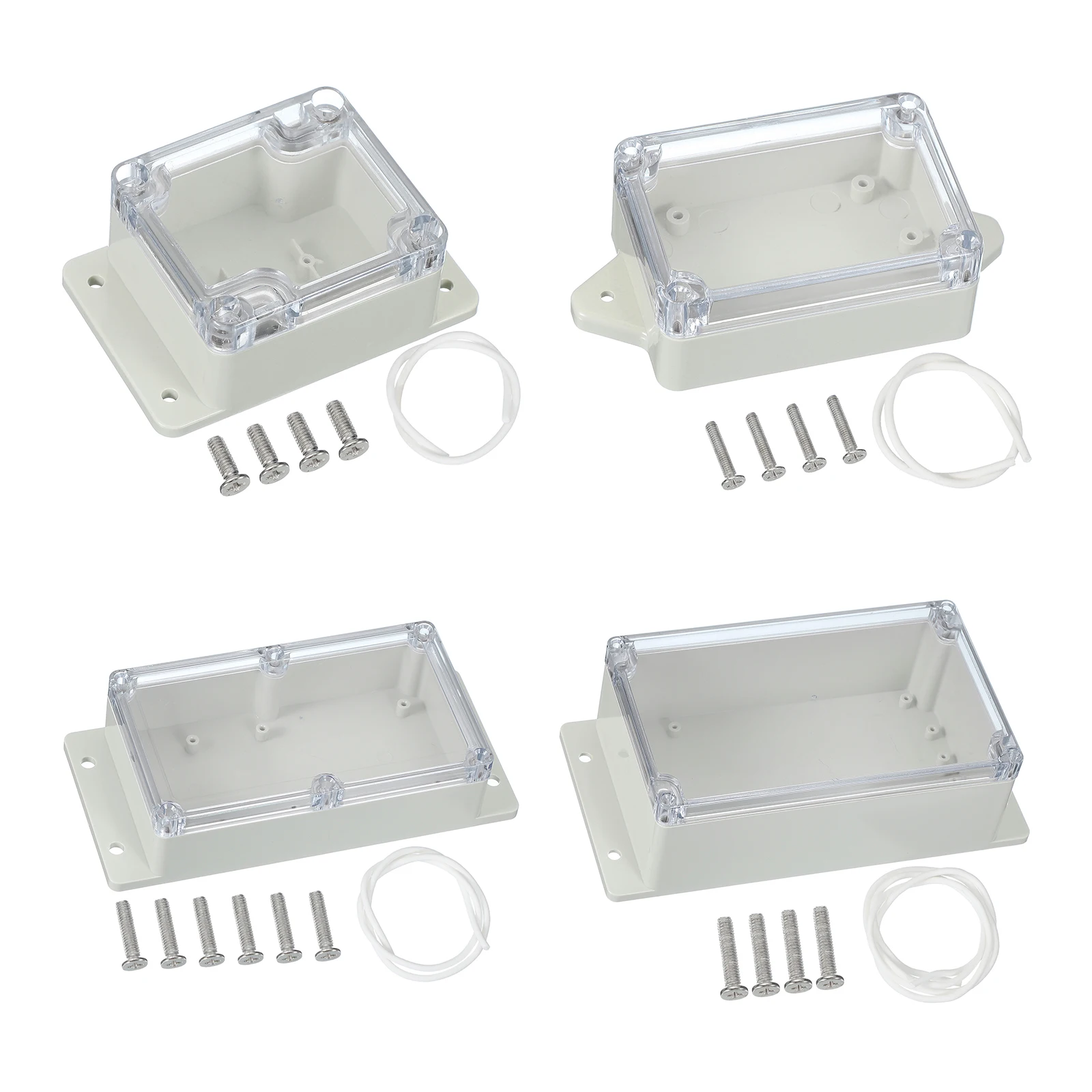 ABS Plastic Junction Box Electrical Project Boxes Enclosure Box Waterproof Outlet Plug Cover Cord Protector with Mounting Plate
