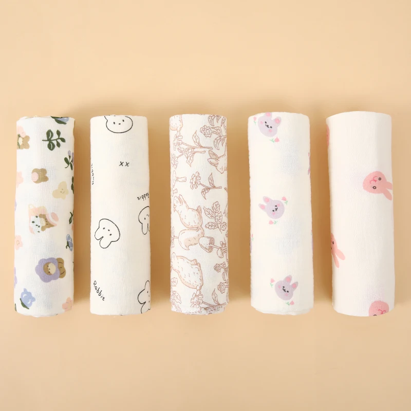 1 Piece of Baby Muslin Swaddle Blanket, a Must-Have for Newborns, Muslin Baby Blanket for Newborn Boys/Girls, Cute Printed Patterns, 100% Pure Cotton Baby Swaddle Wrap Towel, Multi-Functional, Super Soft and Breathable Wrap Blanket, 31.4X 31.4inch Ideal High-Quality Affordable Newborn Wrap, Perfect Shower Gift, Suitable for Multiple Occasions.