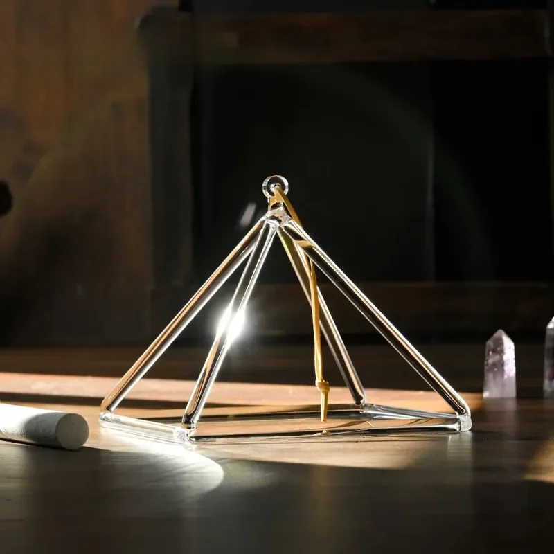 STAR LIN KUP 16 Inch Clear Quartz Crystal Singing Pyramid Sound Healing Instrument for Meditation Yoga Chakra Balance with