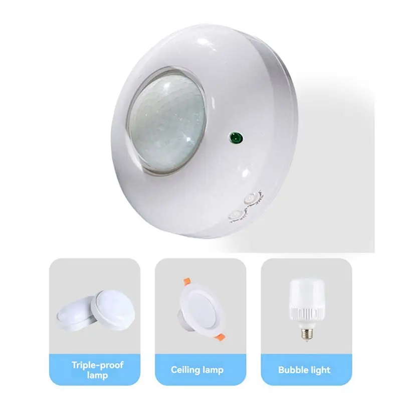 PZHI-5X 360° Adjustable Ceiling Motion Sensor Detector, Occupancy Light Switch For Energy Saving And Security