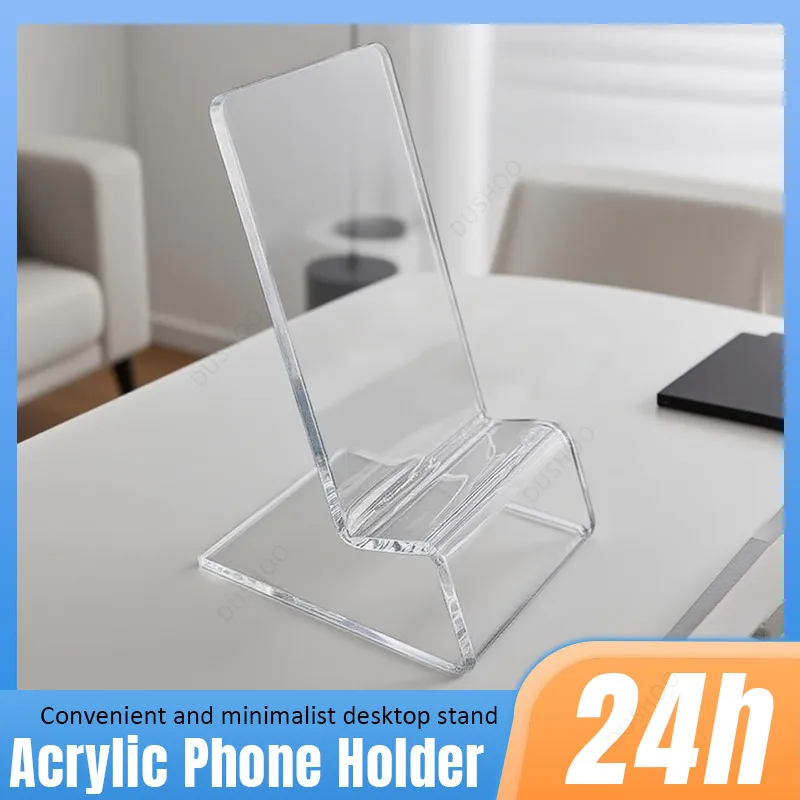 1 Buah Dudukan Ponsel Transparan Minimalis Desktop untuk Rak Display Ponsel Pintar iPhone Samsung Xiaomi Braket Meja Ponsel Berdiri