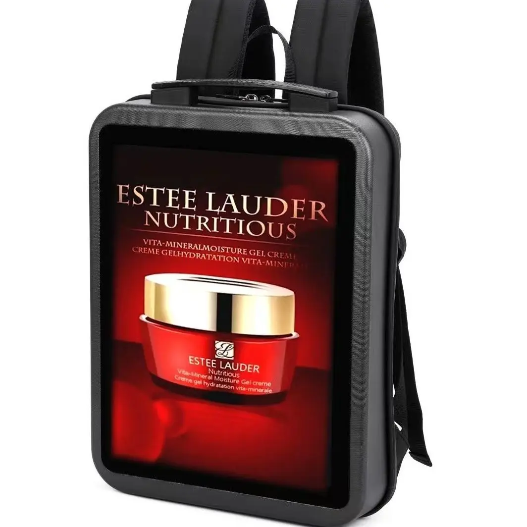 15.4-inch LCD Advertising Machine Backpack, All-LCD Screen with Video & Image Play, Outdoor Marketing Device