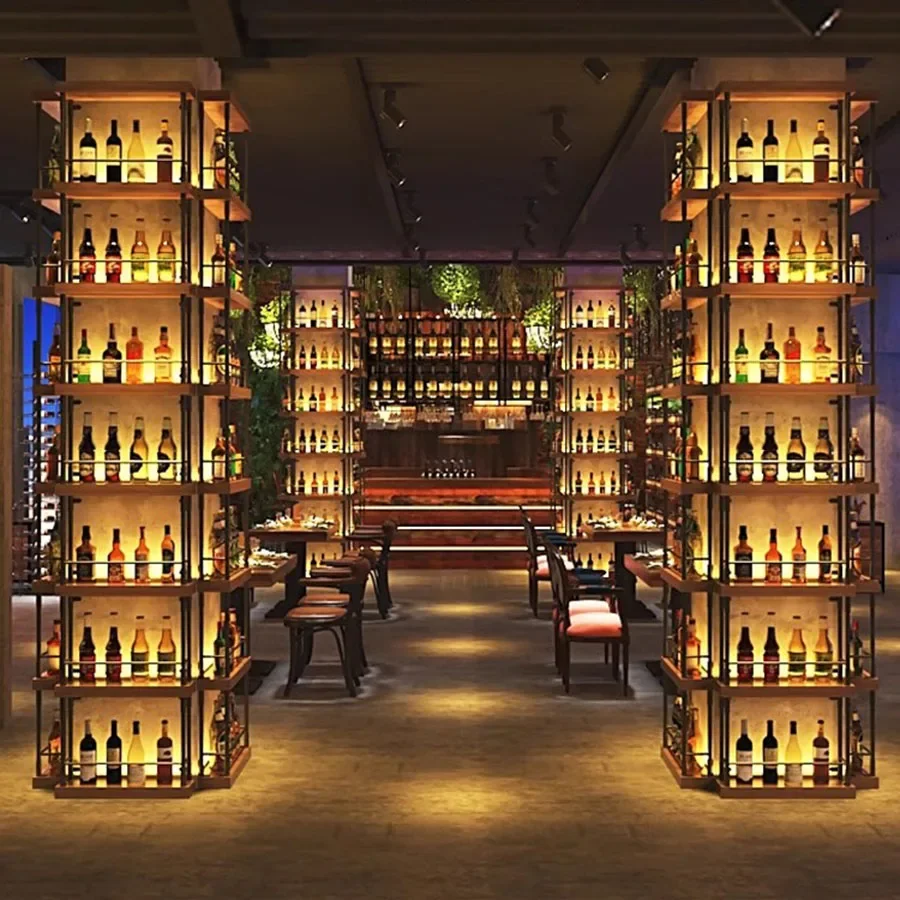 

Iron Bar Cabinet Industrial Living Room Modern Narrow Ideas Vertical Art Kitchen Wine Rack Nordic Bitrina European Furniture
