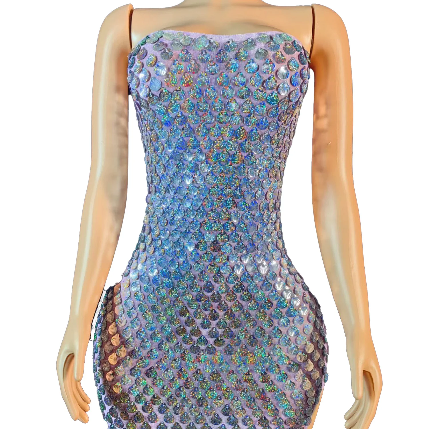 

Beike 2025 Новое высококачественное банкетное платье с блестящей ракушкой, открытая юбка без бретелек, бальное платье для банкета, платье для выступлений знаменитостей