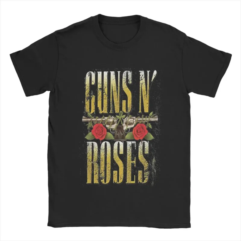 

Men's Guns N Roses T shirts 100% cotton tops Funny short sleeve crewneck tees 4XL 5XL 6XL T-shirts