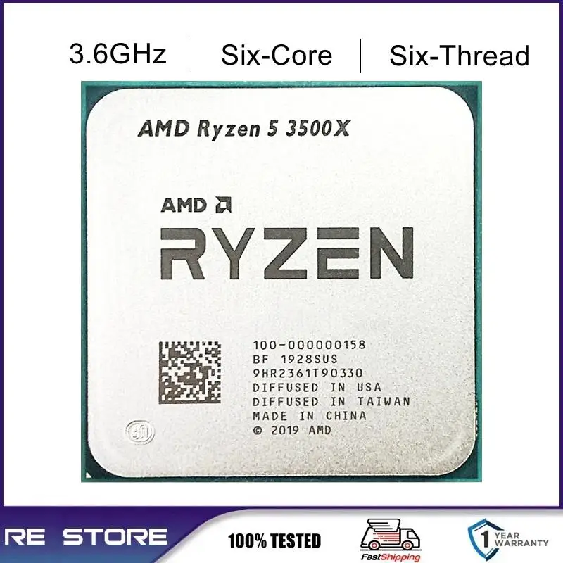 Top AMD Ryzen 5 R5 3500X 3.6GHz 6-Core 6-Thread CPU Processor 7NM 65W LGA AM4