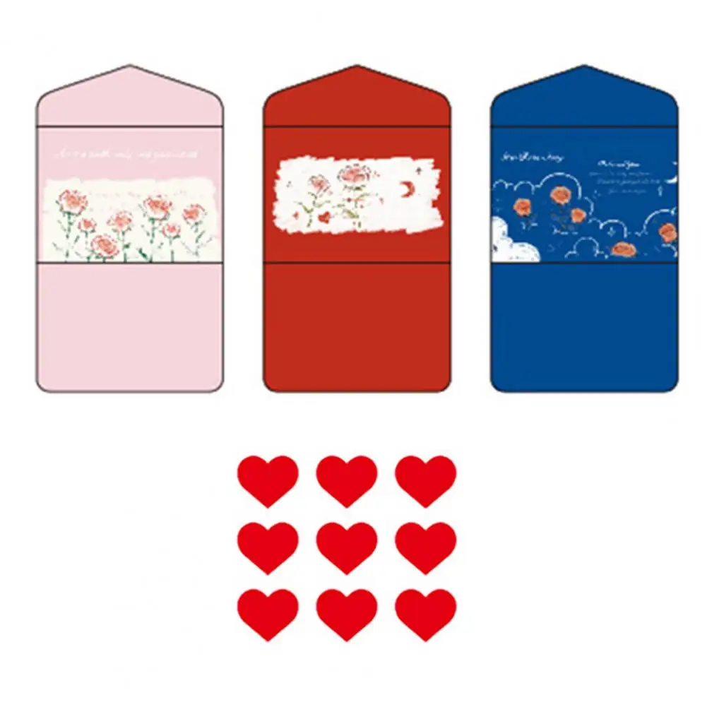 Small Greeting Cards Colorful Note Cards Colorful Mini Love Letter Set with Heart Stickers Envelopes for Valentine's Day