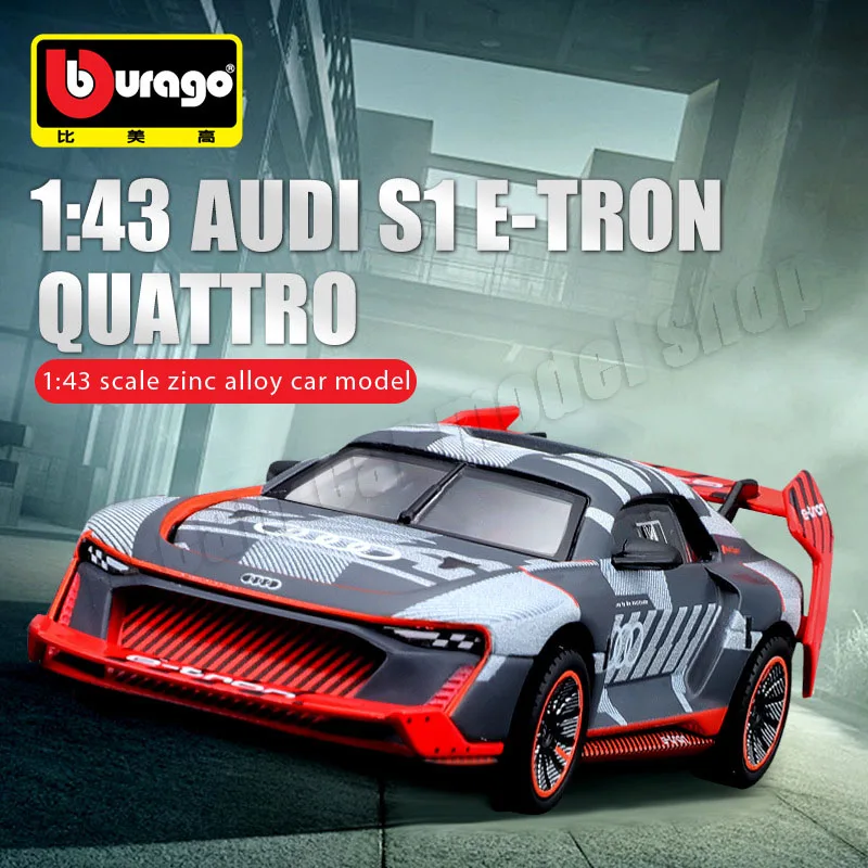 Bburago 1:43 Audi S1 E-tron Quattro Alloy Die-cast Car Model Collectible Miniature Cars Model Toys Christmas Gift