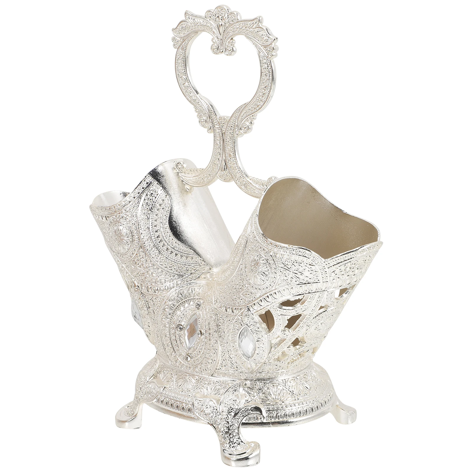 

Silver Cutlery Fork Barrel Storage Rack Kitchen Utensil Countertop Holder Spoon Spatula Fork Whisk Cutter Contemporary Practical