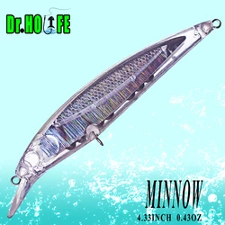 Dr.Holife 15PCS/LOT Unpainted Minnow Blanks Lure 11CM 12.3G Floating Minnow Body Artificial Hard Bait With Rattles For DIY Lures
