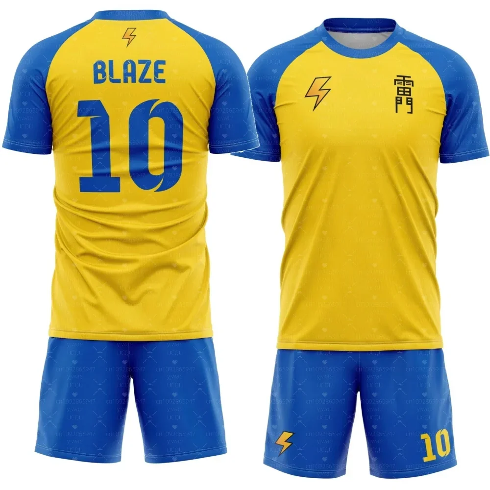 

BLAZE 3D Print Sport Quick-dry Breathable Men T-shirt Shorts Outdoor Street Football Jersey Anime Harajuku Short-sleeve Pant Set