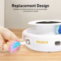 ROJECO 2 in 1 Smart Cat Toys Automatic Feather Fun Ball Toy Set For Cat Dog 5 Modes Electronic Interactive Pet Toy Accessories 4