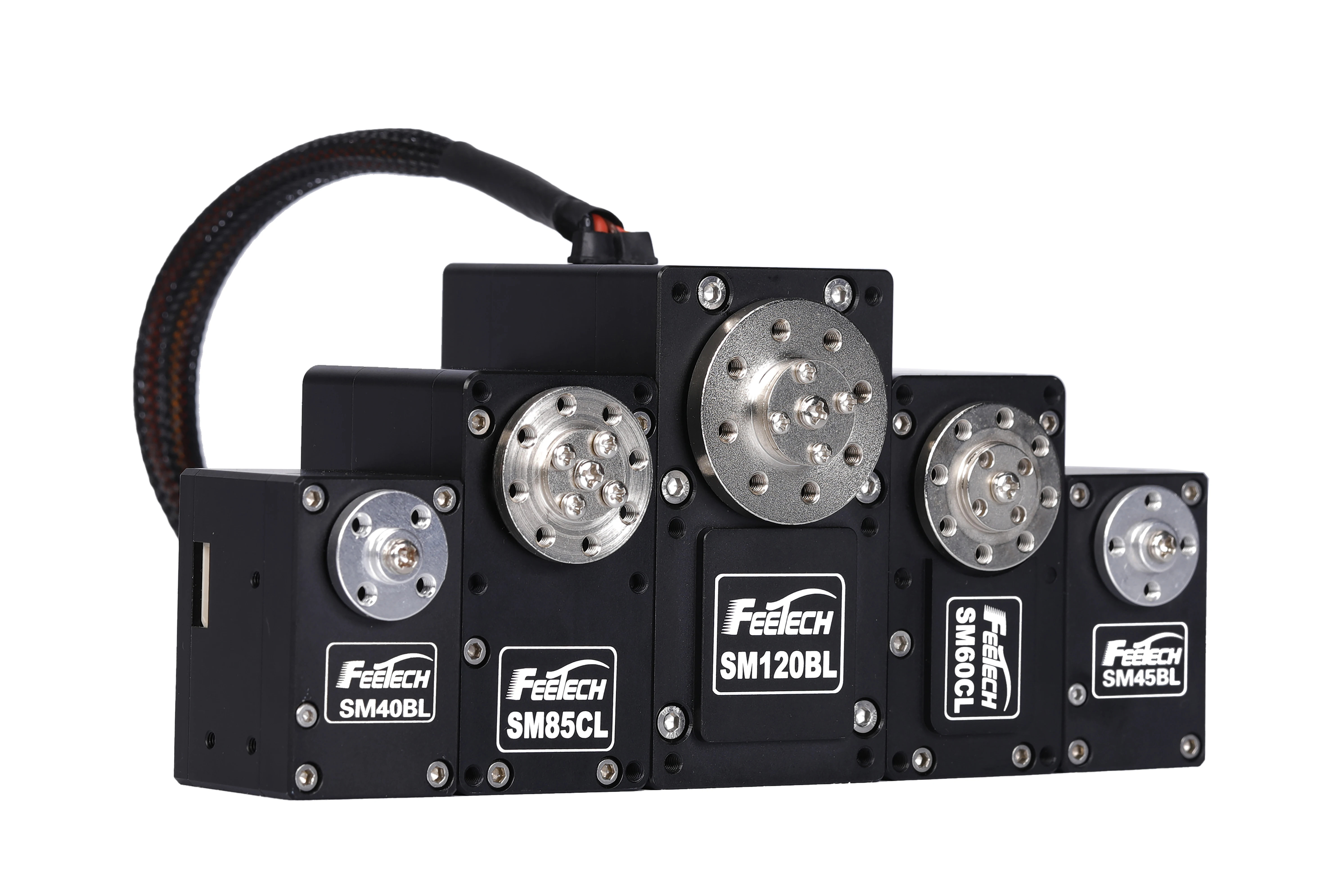 24V 120KG RS485/Modbus Smart Robot Servomotor Feetech SM120BL für industrielle Fertigung Logistik AGV Humanoid Robot auf Rädern