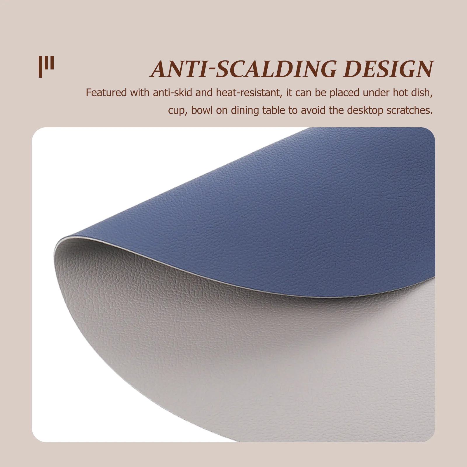 Household Placemat PU Heat-Resistant Round Placemat Premium Insulation Place Mat Dining Table Coaster Anti-Scald Food Bowl Mat