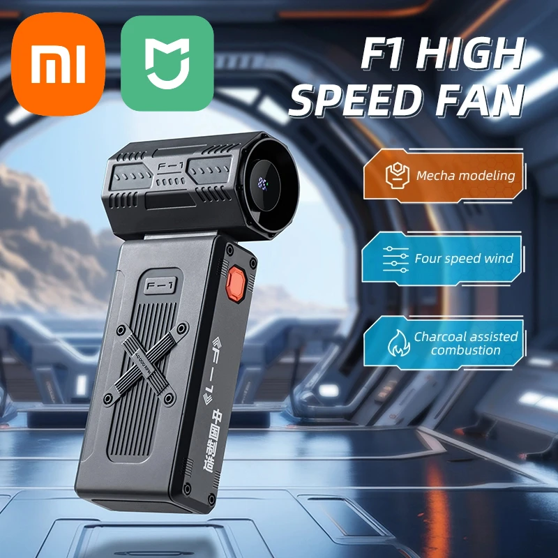 

XIAOMI Маленький вентилятор Высокоскоростной турбинный перезаряжаемый портативный вентилятор с цифровым дисплеем Меховое моделирование Электрический вентилятор с длительным сроком службы батареи