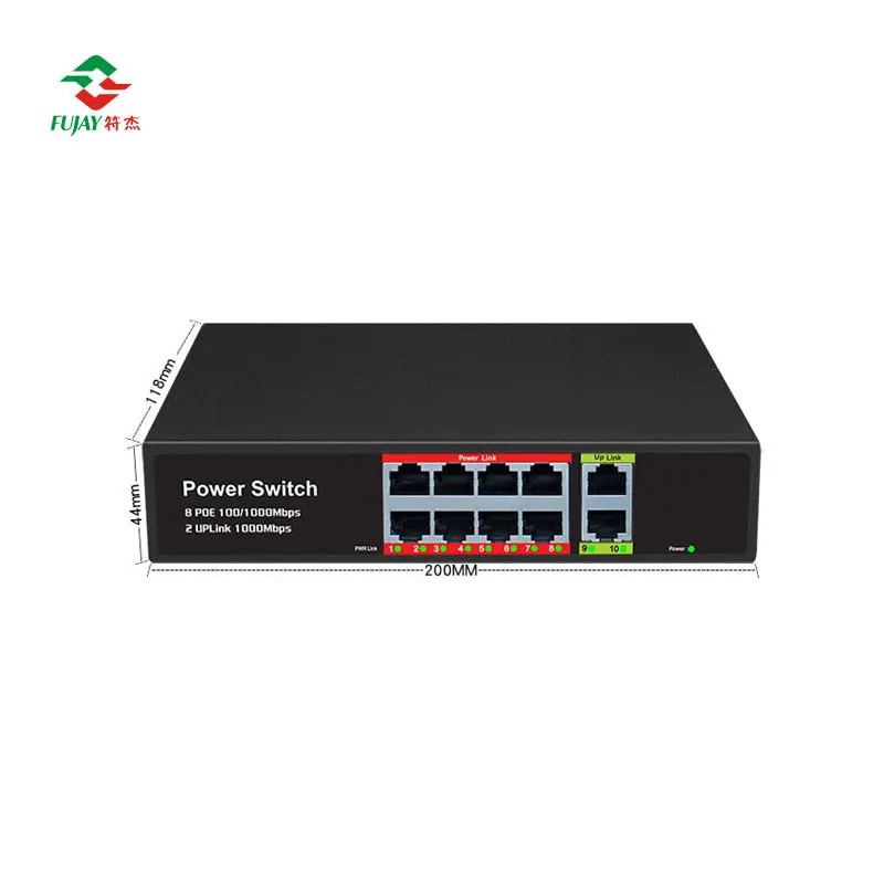 Wholesale Case Desktop 8 Port 10/100/1000Mbps Ethernet Switch Network Unmanaged poe switch pcb