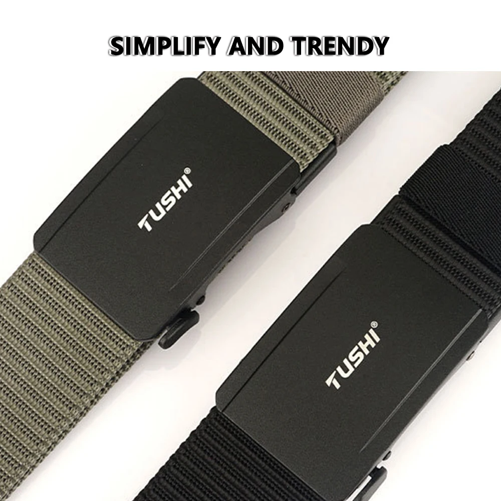 TUSHI Neuer Automatischer Schnallengürtel Leichter Komfortabler Nylon-Militärgürtel Outdoor-Jagd Multifunktionaler Taktischer Gürtel Canvas Herrengürtel – Detail 4