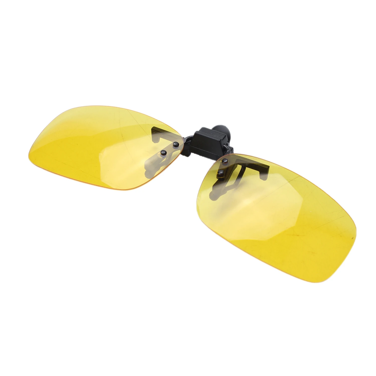 Special Rectangle Clear Yellow Lens Rimless Clip On Night Vision Driving Glasses