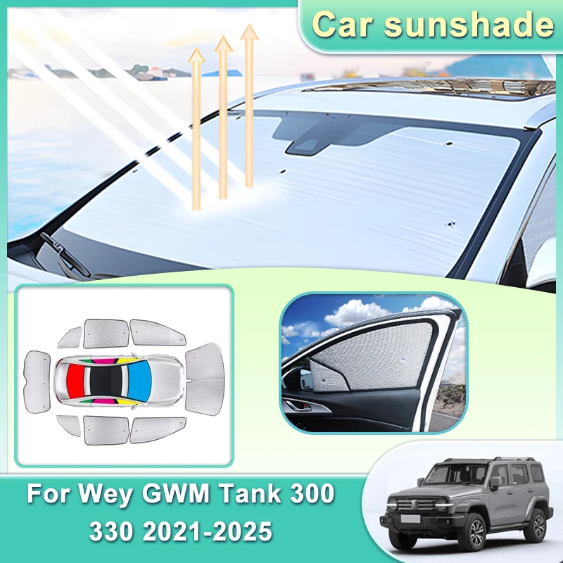 

Для Wey GWM Tank 300 330 2021-2025 автомобильный козырек на лобовое стекло, шторы, солнцезащитный крем, защита от ультрафиолета, автоинструмент, аксессуары