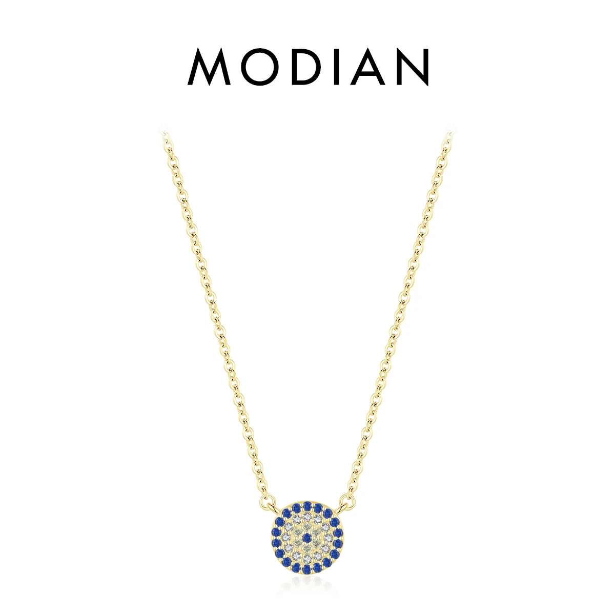 MODIAN Halskette aus 925er-Sterlingsilber, sexy Wimpern, der Hand von Fatima, türkisfarbener Anhänger, glückliches blaues Auge, Halskette für Frauen, edler Schmuck, Geschenk