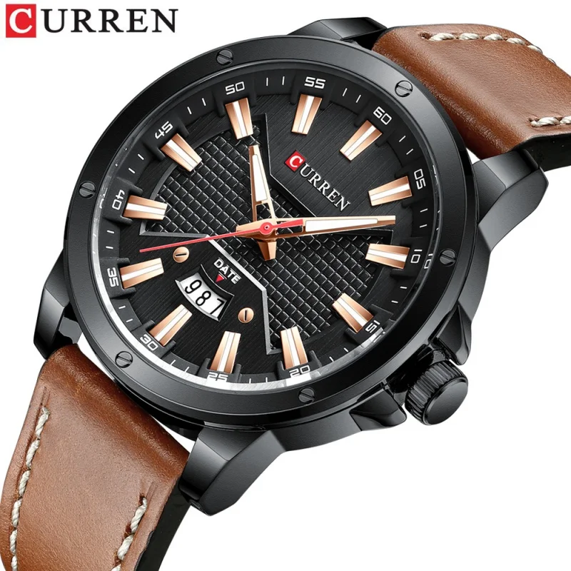 Curren 8376 Men's Watch Waterproof Quartz Watch Fashion Leather-Belt Watch Business Calendar Men's Watch