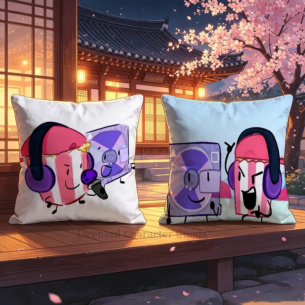 Popcorn Minidisky A-Animatic Battle Double Sided Print Soft Throw Pillow Cover Washable RV Camper Interior No Insert