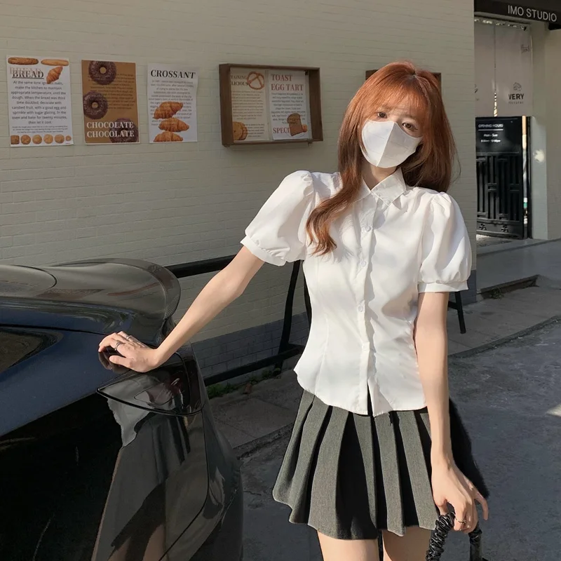 화이트 오르트 스웨트 여성 여름 슬림핏 버블 스웨트 탑 퓨어 디자이어 컬리지 슬레 JK 오름 세트 스위트 슬레 코...