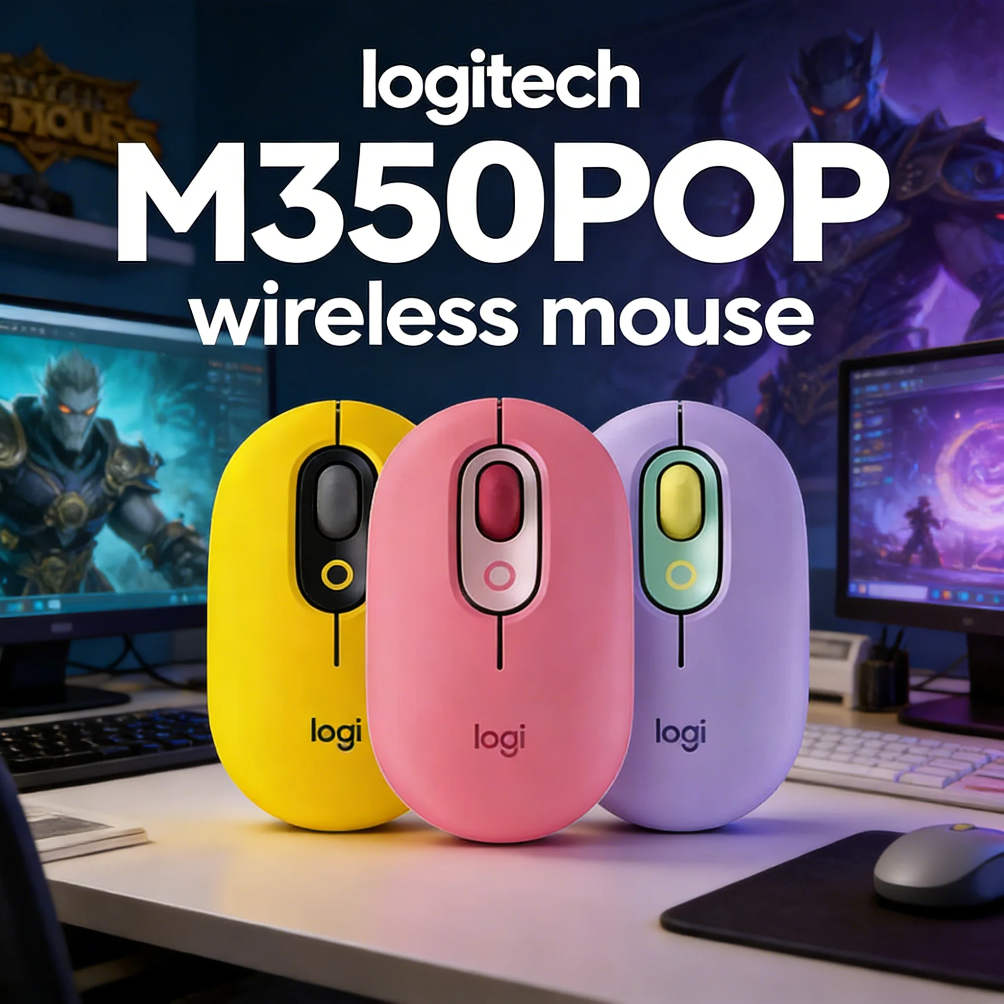 

Logitech M350/M350 POP Silent Wireless Mouse Portable for Travel & Home Office Use