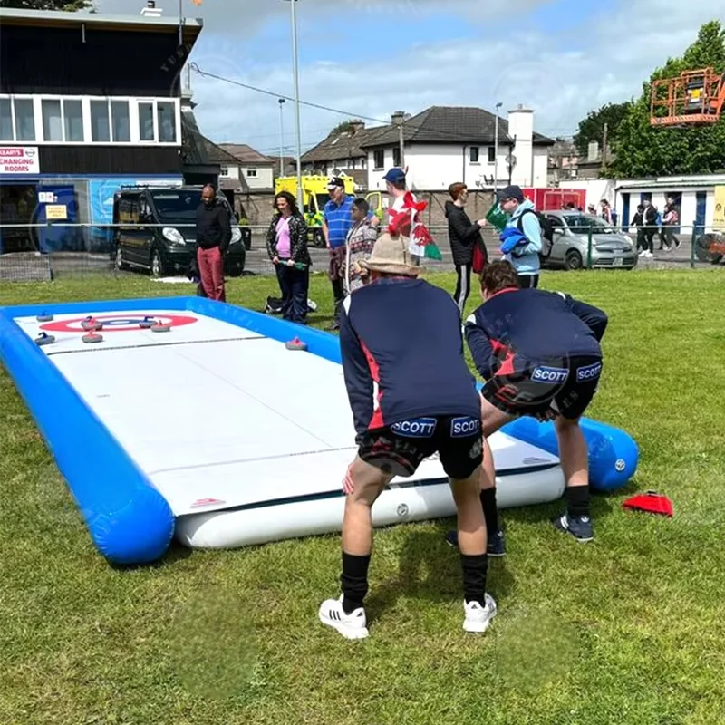 

Customized Outdoor Portable Synthetic Ice Curling Board Rinks With Curling Stones for Events Rental School team sport Game Fun