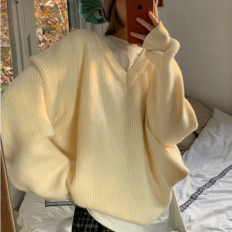 Women\'s Cashmere Sweater 2024 Trend Thick Jumper Korean Fashion Pullover Clothes Sweaters for Women Crochet Tops Knitted Winter