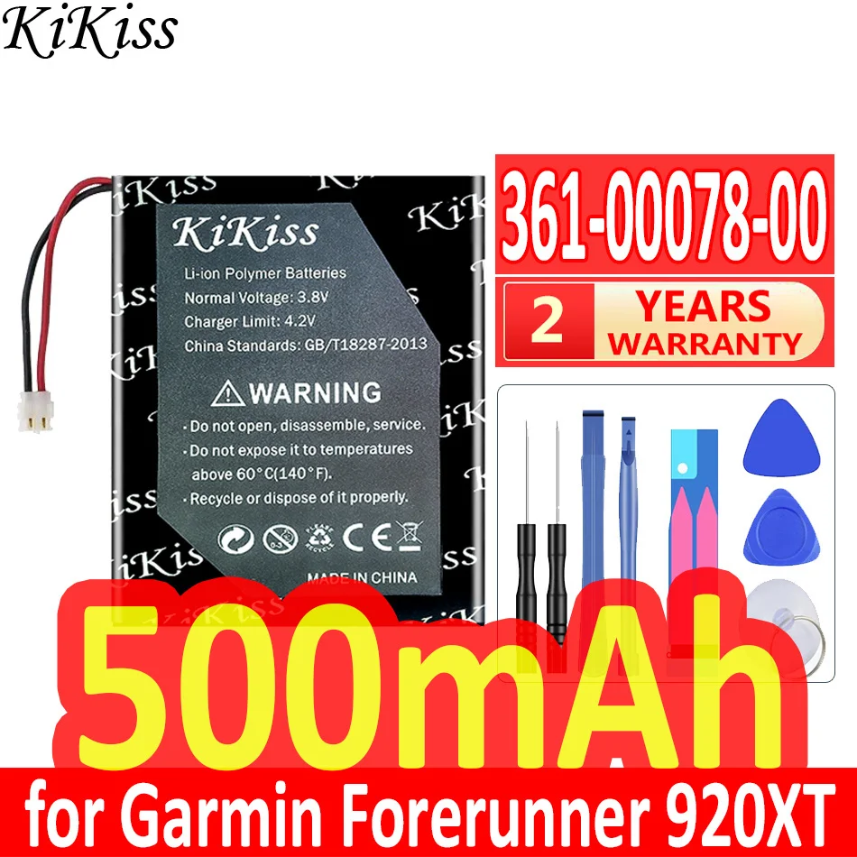 

Мощный аккумулятор KiKiss на 500 мАч 361-00078-00 для Garmin Forerunner 920XT