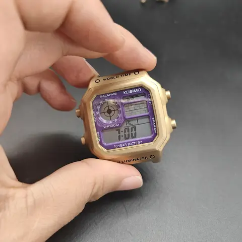 Pure copper Shell brass shell small square men's electronic watch trendy modification accessories suitable for AE-1200WH