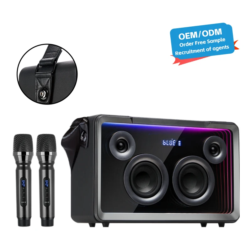 

Портативные системы караоке, уличный динамик с синим зубом, беспроводной RGB-свет, пение, двойной микрофон, динамик для караоке