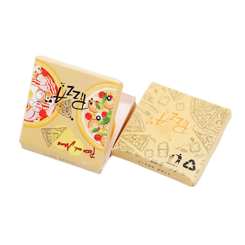 1 セット 1:12 ミニチュアピザ梱包箱付きモデルキッチン食品装飾おもちゃドールハウスアクセサリー子供のおもちゃ